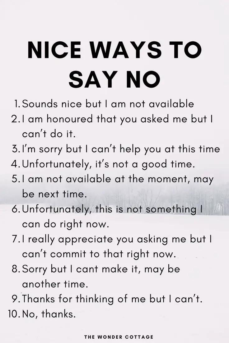 nice ways to say no
