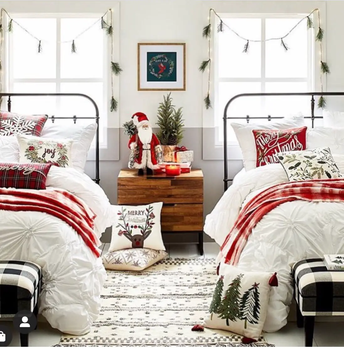 bedroom decor for christmas