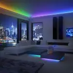 Led strip ceiling living room