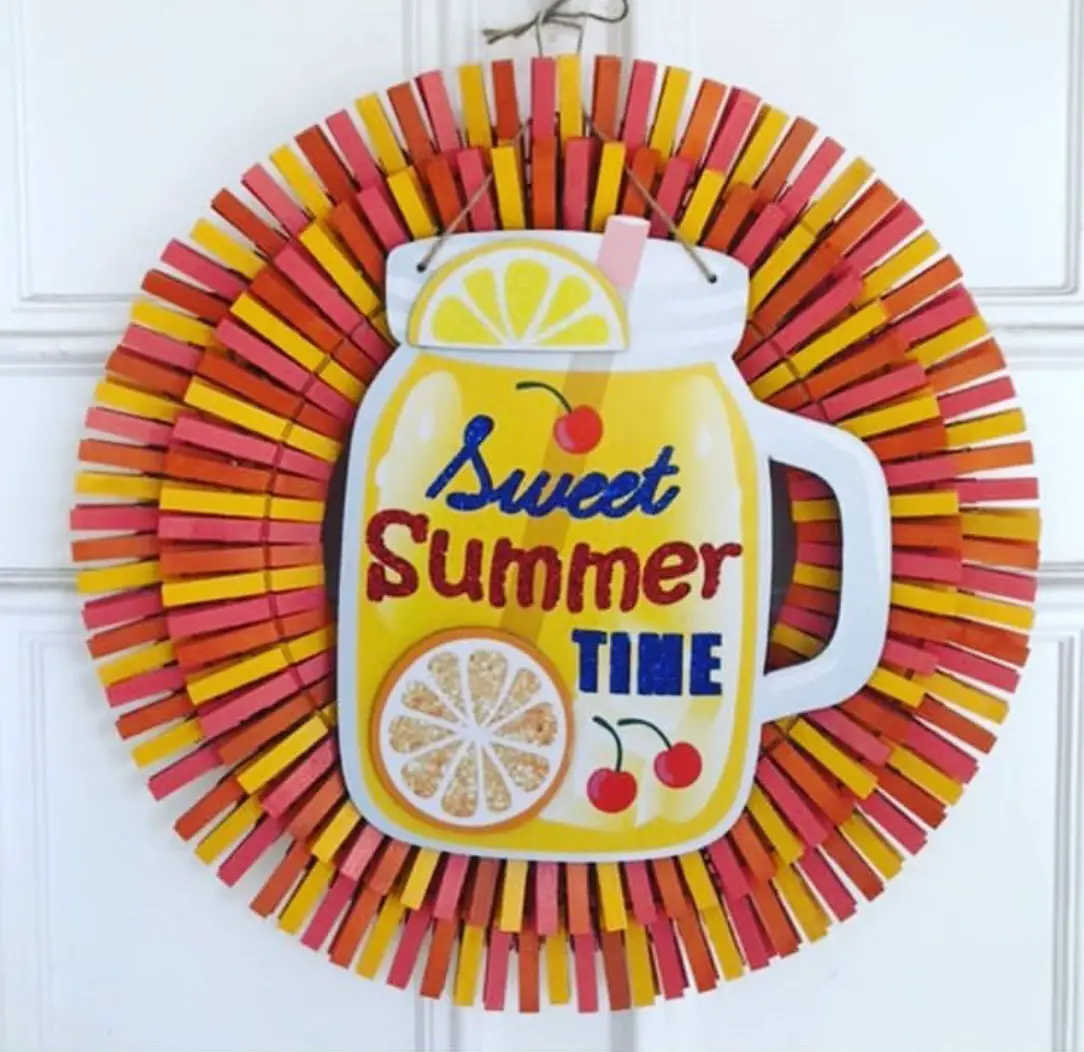 clothespin wreath for summer