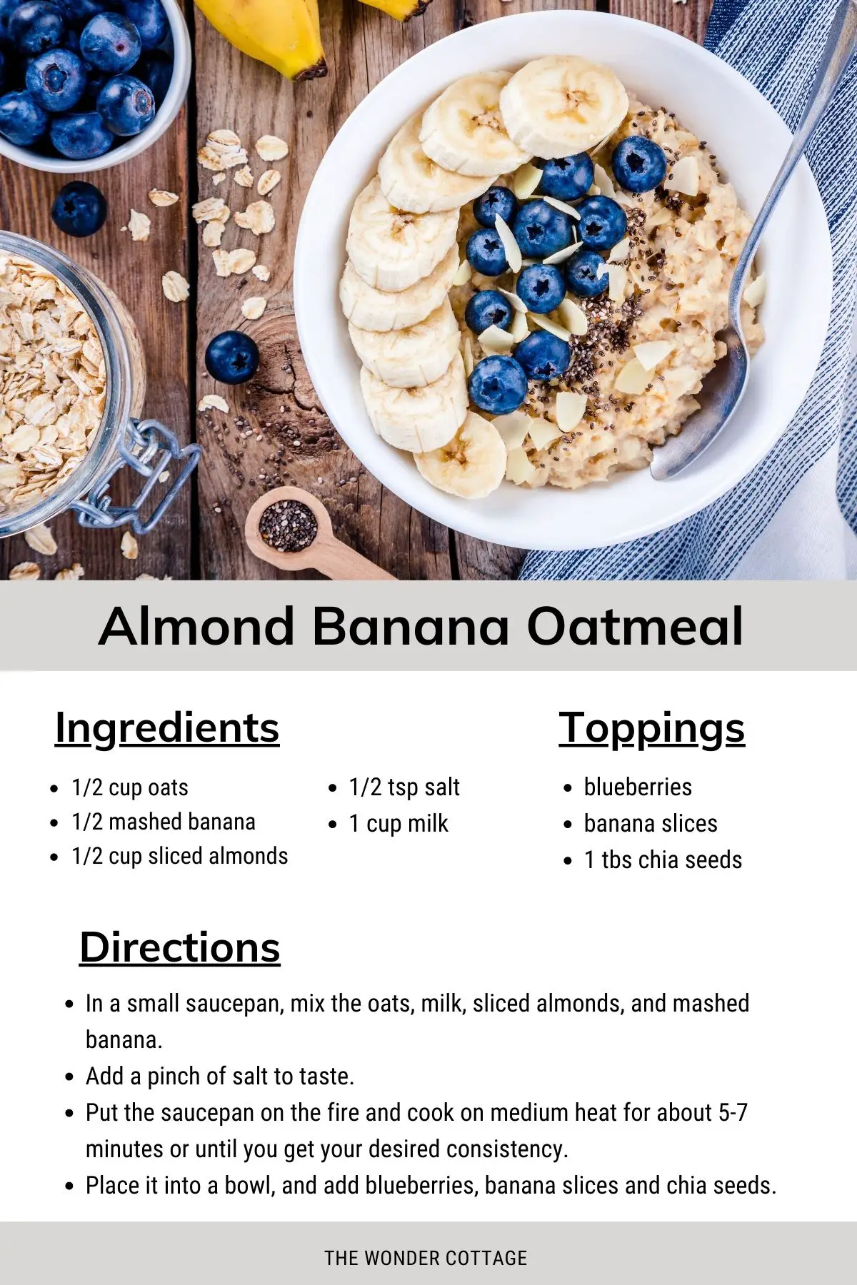 almond banana oatmeal recipe