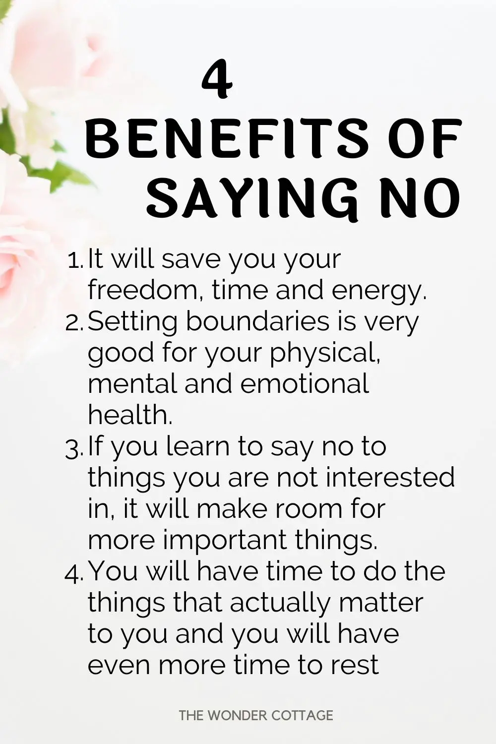 4 benefits of saying no
