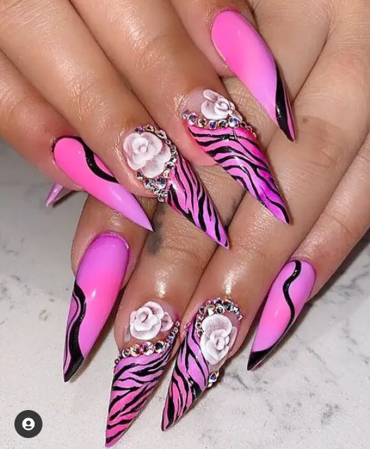 stiletto nail designs