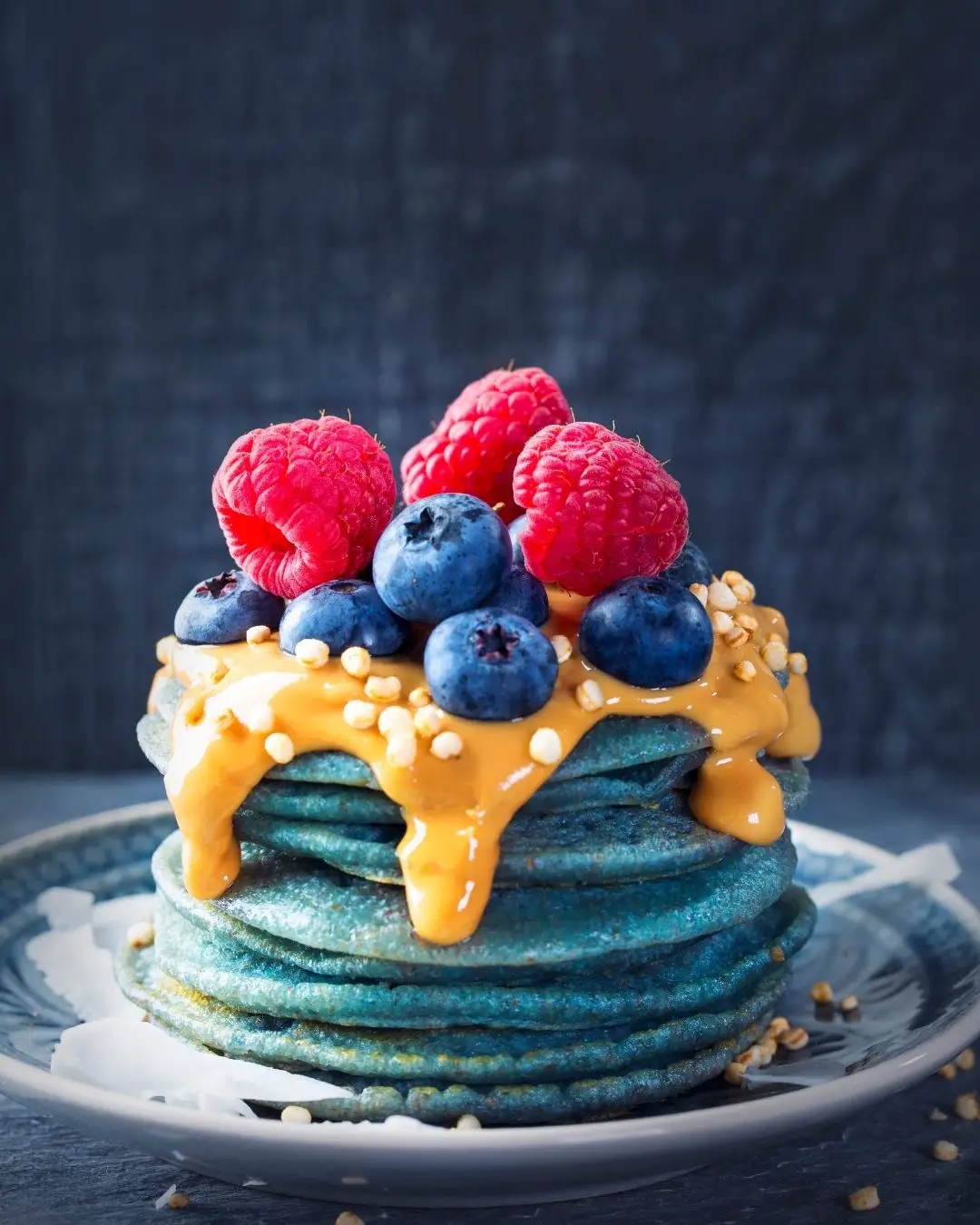 blue spirulina pancakes recipe, blue pancakes