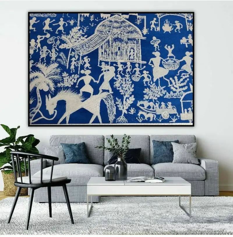 blue wall decor