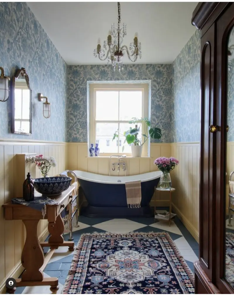 decorate your bathroom with blue