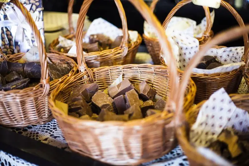 chocolates in a basket