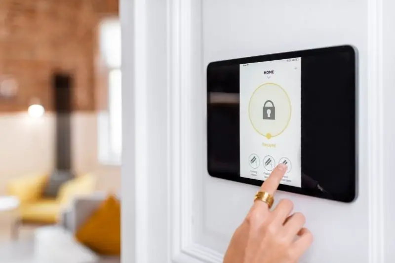 controlling a residential alarm system with a digital touch screen