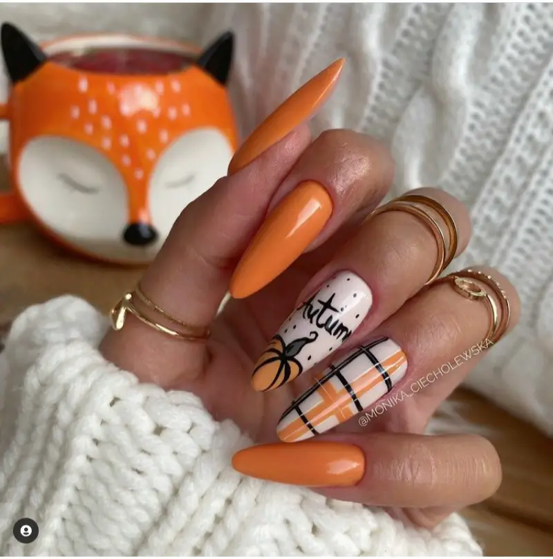 orange nail designs