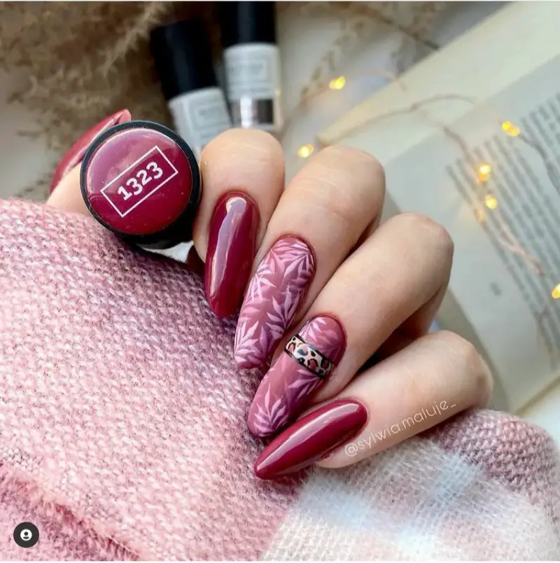 burgundy nail designs