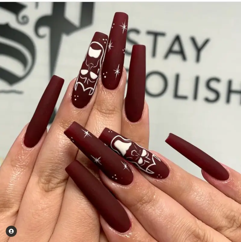 burgundy nail designs