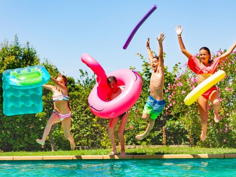 kids having fun at a pool party