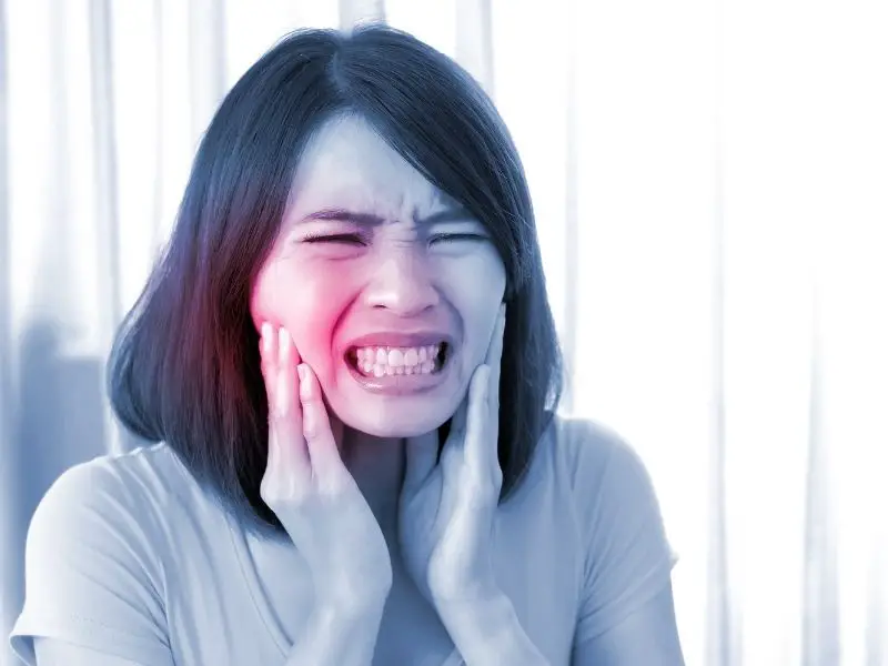 Woman having a toothache