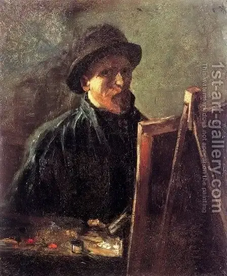 Vincent Van Gogh  Self-portrait with dark felt hat at the easel, 1886