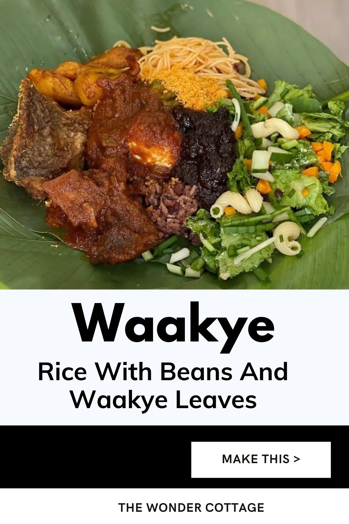 Rice With Beans And Waakye Leaves