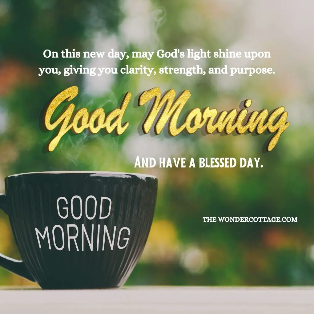 On this new day, may God's light shine upon you, giving you clarity, strength, and purpose. Good morning and have a blessed day. Beautiful Good Morning Prayers