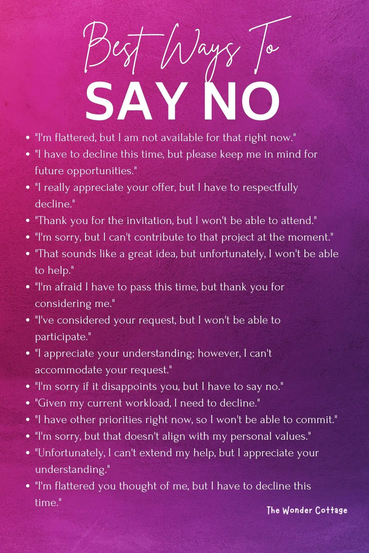 Best ways to say no
