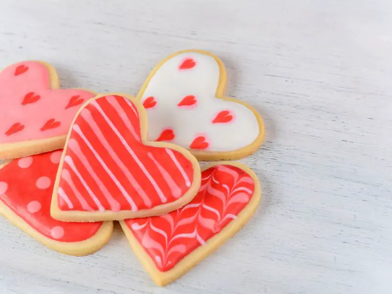 Heart-shaped sugar cookies: