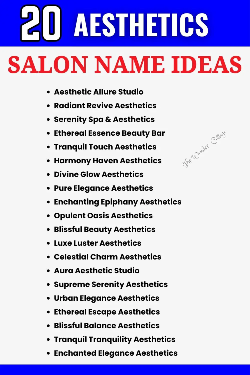 Aesthetics Salon Name Ideas
