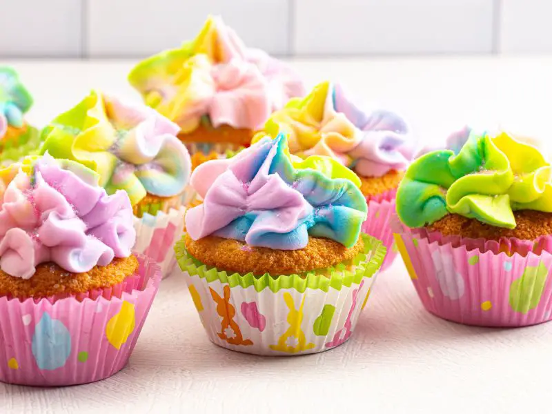 Rainbow Easter Cupcakes