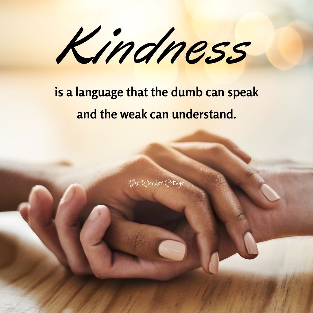 Kindness is a language that the dumb can speak and the weak can understand.