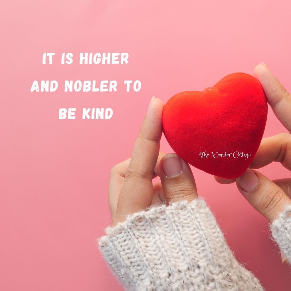 It is higher and nobler to be kind