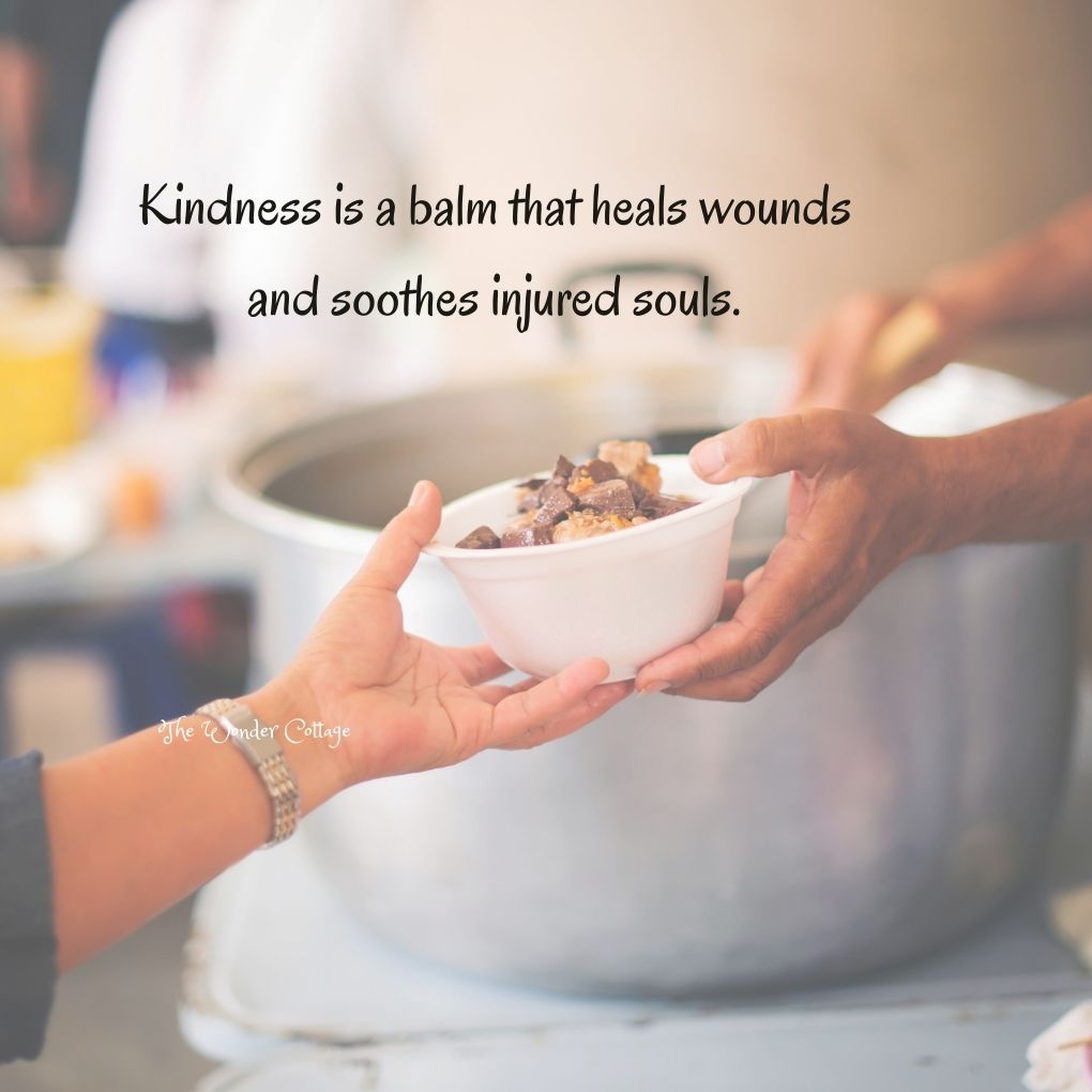 Kindness is a balm that heals wounds and soothes injured souls.