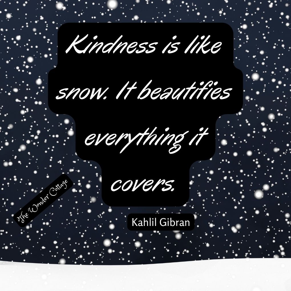 Kindness is like snow. It beautifies everything it covers.
Kahlil Gibran