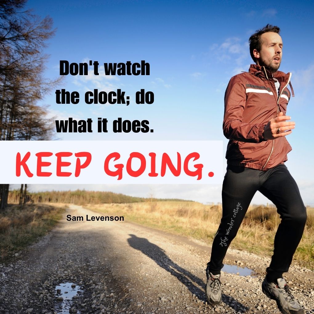 Don't watch the clock; do what it does. Keep going. - Sam Levenson
