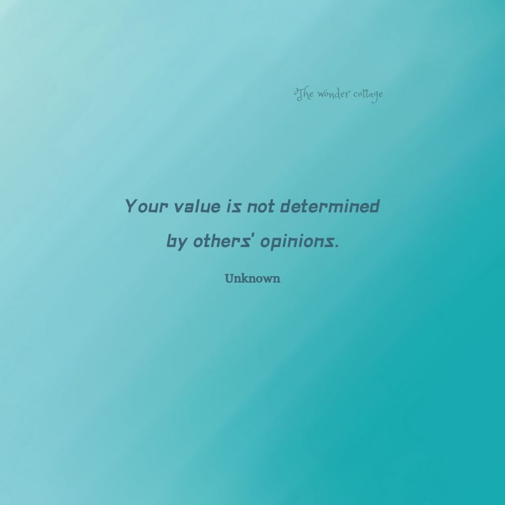 Your value is not determined by others' opinions. - Unknown